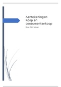 College aantekeningen Koop en Consumentenkoop, ISBN: 9789013141306 (eigen cijfer: 7) 