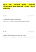 BUSI 409 Midterm Exam (2 Versions), BUSI 409 NON-PROFIT MANAGEMENT, Verified & Correct, Liberty University