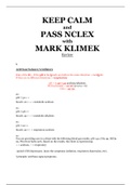 KEEP CALM and PASS NCLEX with MARK KLIMEK Review. Comprehensive Information and content for revisions and last minute reading.