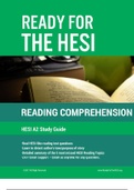 NURS 1373 HESI A2 Reading Comprehension Study Guide