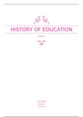 Goede Notities History of education: Kan gezien worden als samenvatting!