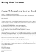 NURSING LP 1300 Chapter 17: Schizophrenia Spectrum Disorders- Nursing School Test Banks ( LATEST)