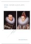 A Level History Spain Ferdinand and Isabella Course  Notes 1469-1516