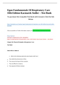 Egan Fundamentals Of Respiratory Care 10th Edition Kacmarek Stoller – Test Bank ( New)