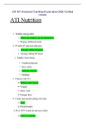 ATI RN Proctored Nutrition Exam latest 2020 Verified version