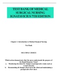 Test Bank of Medical surgical nursing ignatavicius 7th edition VERIFIED A+