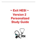 Study guide for hesi exit v1 and v2, content to help with NCLEX 