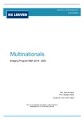 Multinationals: Summary + Class Notes (Bridging MBA - KUL Brussels)
