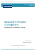Strategic Innovation Management: Summary + Class notes (MBA - KUL Brussels)
