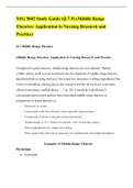 NSG 5002 STUDY GUIDE (Middle Range Theories Application to Nursing Research and Practice) (LATEST-2021) | SOUTH UNIVERSITY 