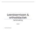 Samenvatting Leerstoornissen & orthodidactiek 2020-2021