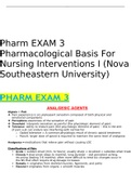 Pharm EXAM 3 Pharmacological Basis For Nursing Interventions I (Nova Southeastern University)