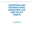 International and European Migration Law & Policy 20-21