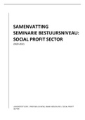 Samenvatting Seminarie Bestuursniveau: Social Profit Sector 2020-2021