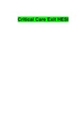 Critical Care Exit Hesi
