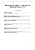 Samenvatting Psychopathologie (20 pagina's, fundamentelen en checklists, bijbehorend proeftentamen)