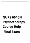 NURS 6640N  Psychotherapy  Course Help Final Exam