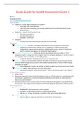 Study Guide for Health Assessment Exam 1.-Lindsey College-2021/2022
