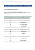 NR 103 Week 6 Urinary System Medical Terminology