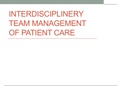 Interdisciplinary team management of patient care