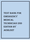Test Bank for Emergency Medical Technician 2nd Edition by Aehlert
