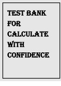 TEST BANK FOR CALCULATE WITH CONFIDENCE 7TH EDITION BY MORRIS