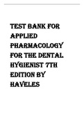 Applied Pharmacology for the Dental Hygienist 7th Edition by Elena Bablenis Haveles – Test Bank