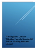 Winninghams Critical  Thinking Cases in Nursing 5th  Edition Harding Solutions  Manual