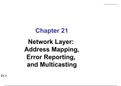 Network Layer Address Mapping, Error Reporting, and Multicasting