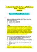 Psychiatric Mental Health Nursing 7th Edition, Sheila l,. Videbeck Test Bank - With All chapters 