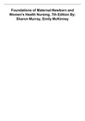 Testbank for the Foundations of Maternal Newborn and Women's Health Nursing, 7th Edition By: Sharon Murray, Emily McKinney