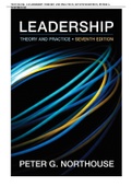 TEST BANK - LEADERSHIP: THEORY AND PRACTICE, SEVENTH EDITION, PETER G. NORTHOUSE