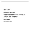 TESTBANK PATHOPHYSIOLOGY THE BIOLOGIC BASIS FOR DISEASE IN ADULTS AND CHILDREN 8th Edition  Kathryn L. McCance, Sue E. Huether