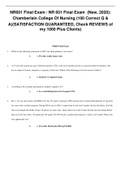 NR601 Final Exam / NR 601 Final Exam  (New, 2020): Chamberlain College Of Nursing (100 Correct Q & A)(SATISFACTION GUARANTEED, Check REVIEWS of my 1000 Plus Clients)