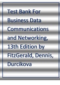 Test bank for Business Data Communications and Networking 13th Edition FitzGerald, Dennis, Durcikova