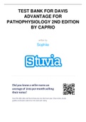 COMPLETE TEST BANK FOR DAVIS ADVANTAGE FOR PATHOPHYSIOLOGY 2ND EDITION BY CAPRIO