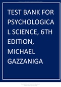 Test Bank for Psychological Science, 6th Edition, Michael Gazzaniga All Chapters