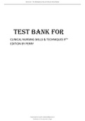 Test Bank for Clinical Nursing Skills and Techniques 9th Edition by Anne Griffin Perry,‎ Patricia A.Potter