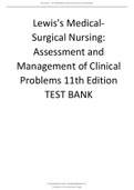 Lewis's Medical-Surgical Nursing: Assessment and Management of Clinical Problems 11 th Edition  Latest Test Bank