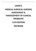 LEWIS'S MEDICAL-SURGICAL NURSING ASSESSMENT & MANAGEMENT OF CLINICAL PROBLEMS  11TH EDITION  TEST BANK