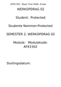 AFK1502 - Basic Text Skills -Exam WERKOPDRAG 02.
