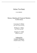 Principles Of Money Banking & Financial Markets Ritter 12th Edition Test Bank