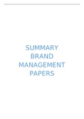 Summary Brand Management papers 2021