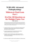 NURS 6501 Advanced Pathophysiology Midterm & Final Exam Part 1.