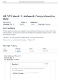 NR 509 Week 3: Midweek Comprehension Quiz Advanced physical Assessment