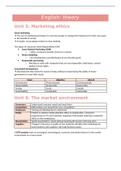 Samenvatting units english for marketeers 3 (professional english in use)