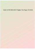 AQA GCSE BIOLOGY Higher Tier Paper 1H 2020.