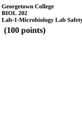 Georgetown College BIOL 202 Lab-1-Microbiology Lab Safety (100 points)
