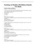 Sociology in Modules 5th Edition Schaefer Test Bank.Answers and cheat sheets