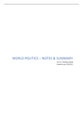World Politics - Summary (16/20) - prof. dr. Jonathan Holslag